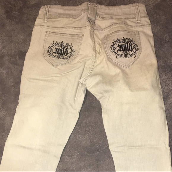 Wax Jeans Size 7 Silver Gray Grey Stretch Denim - Picture 6 of 12